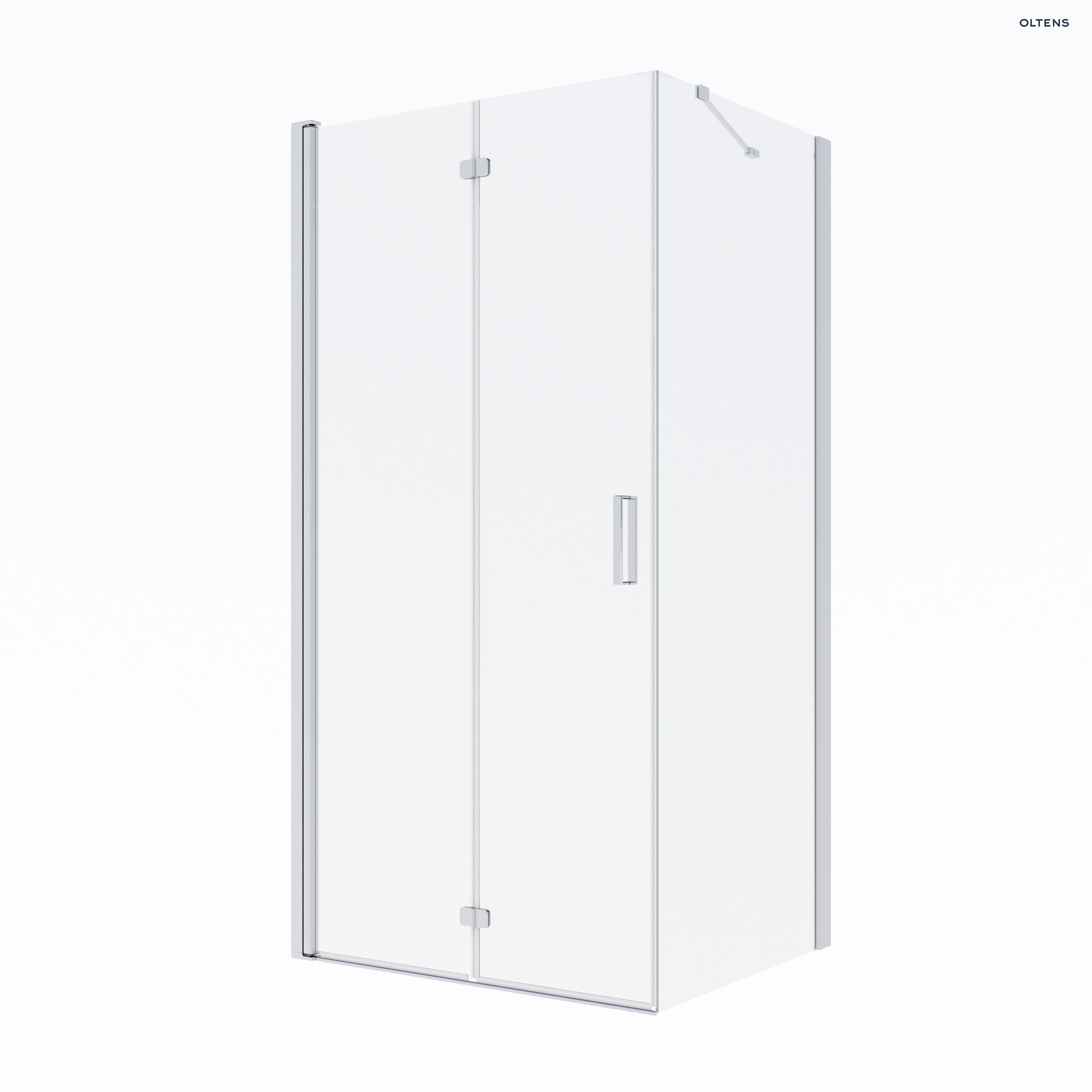 Oltens Trana kabina prysznicowa 90x80 cm prostokątna drzwi ze ścianką chrom/szkło przezroczyste