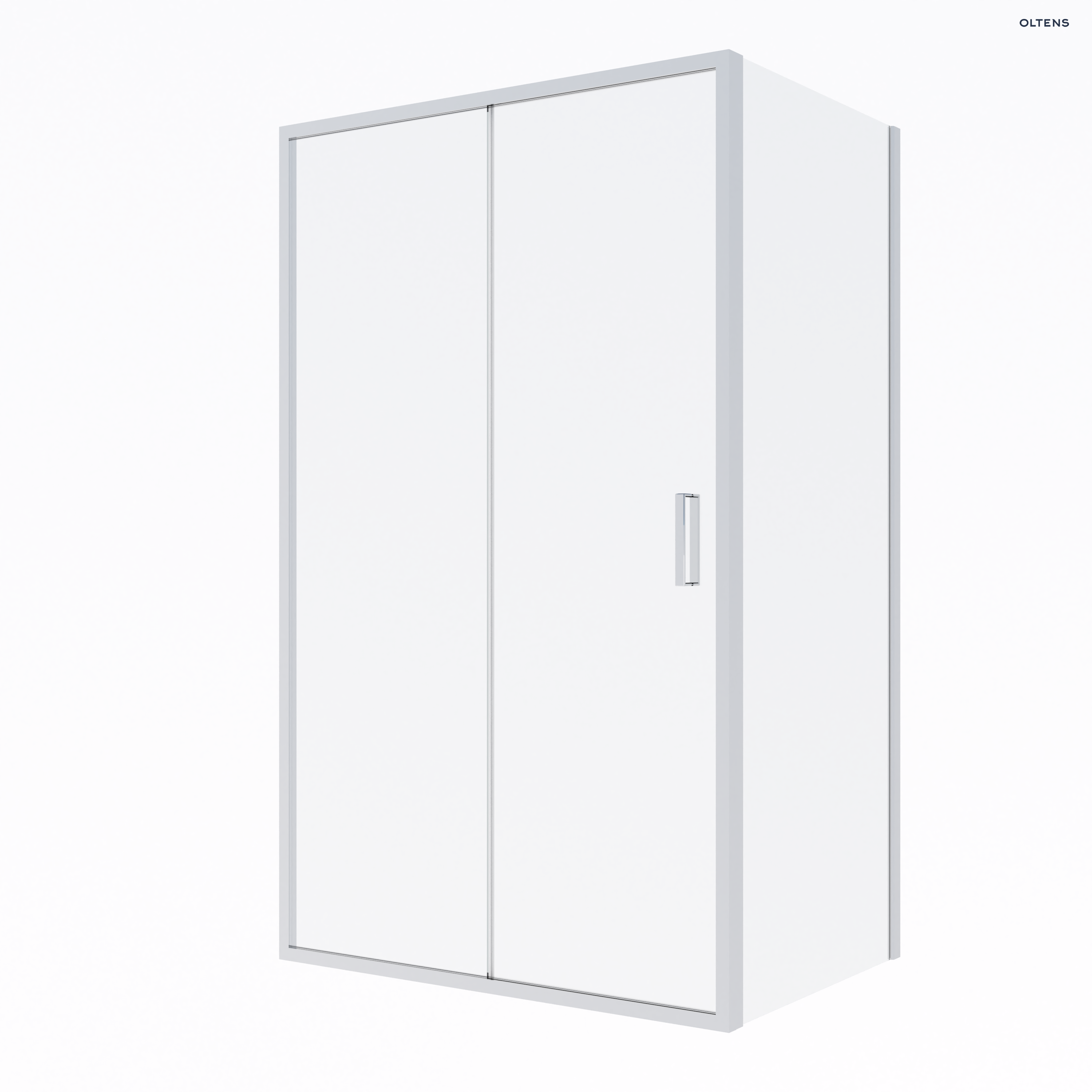 Oltens Fulla kabina prysznicowa 110x80 cm prostokątna drzwi ze ścianką chrom/szkło przezroczyste