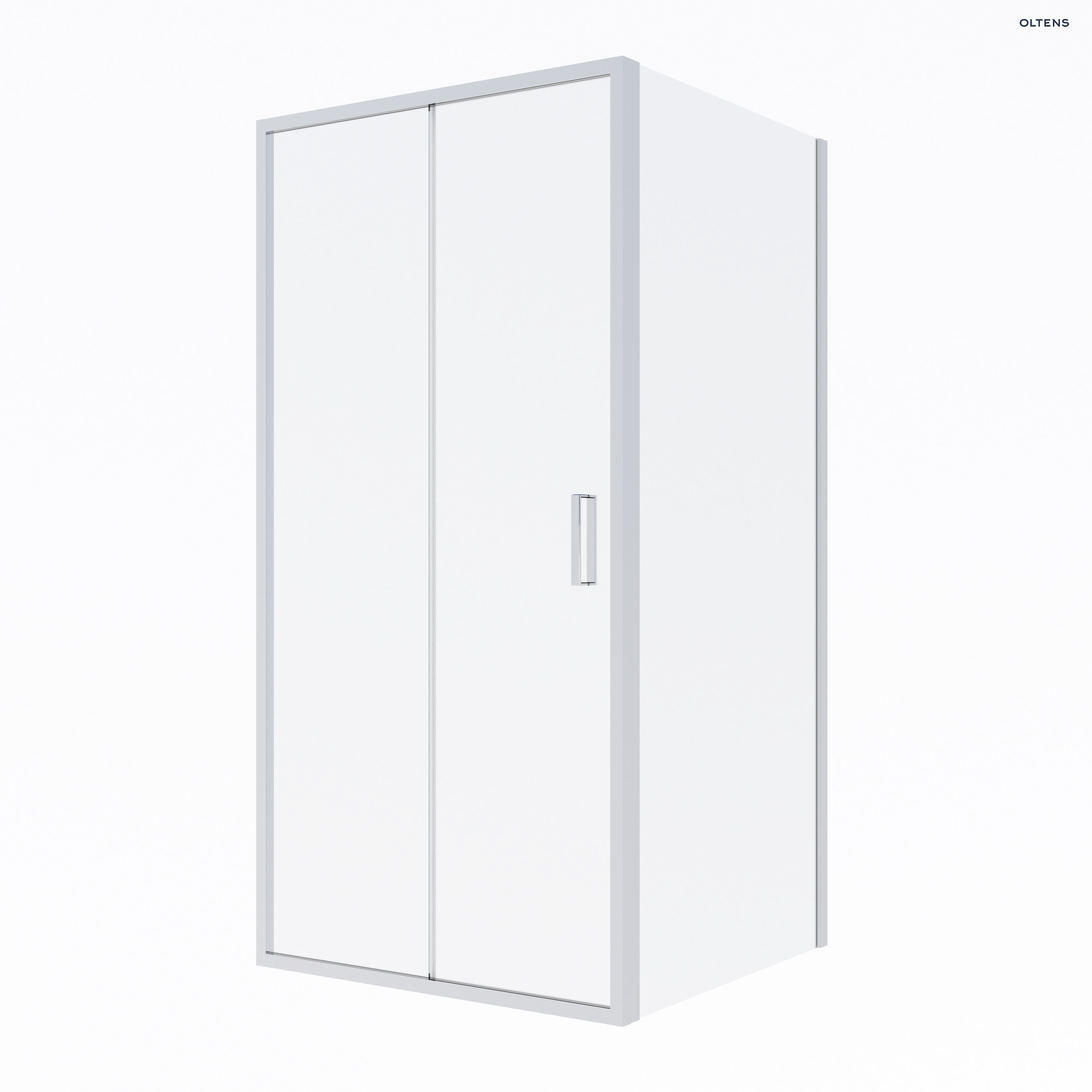 Oltens Fulla kabina prysznicowa 100x90 cm prostokątna drzwi ze ścianką chrom/szkło przezroczyste