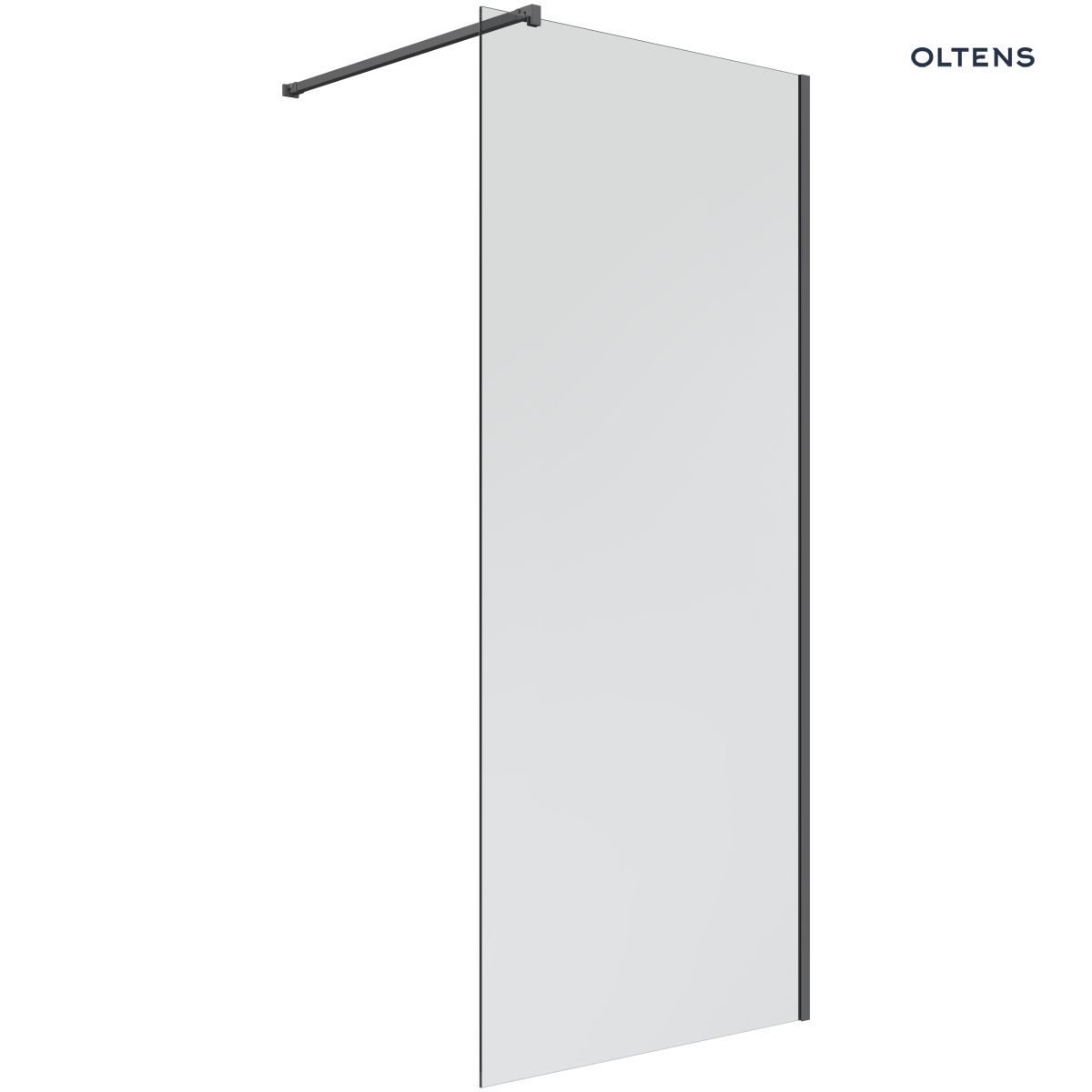 Oltens Bo Walk-in ścianka prysznicowa 80 cm czarny mat/szkło przezroczyste