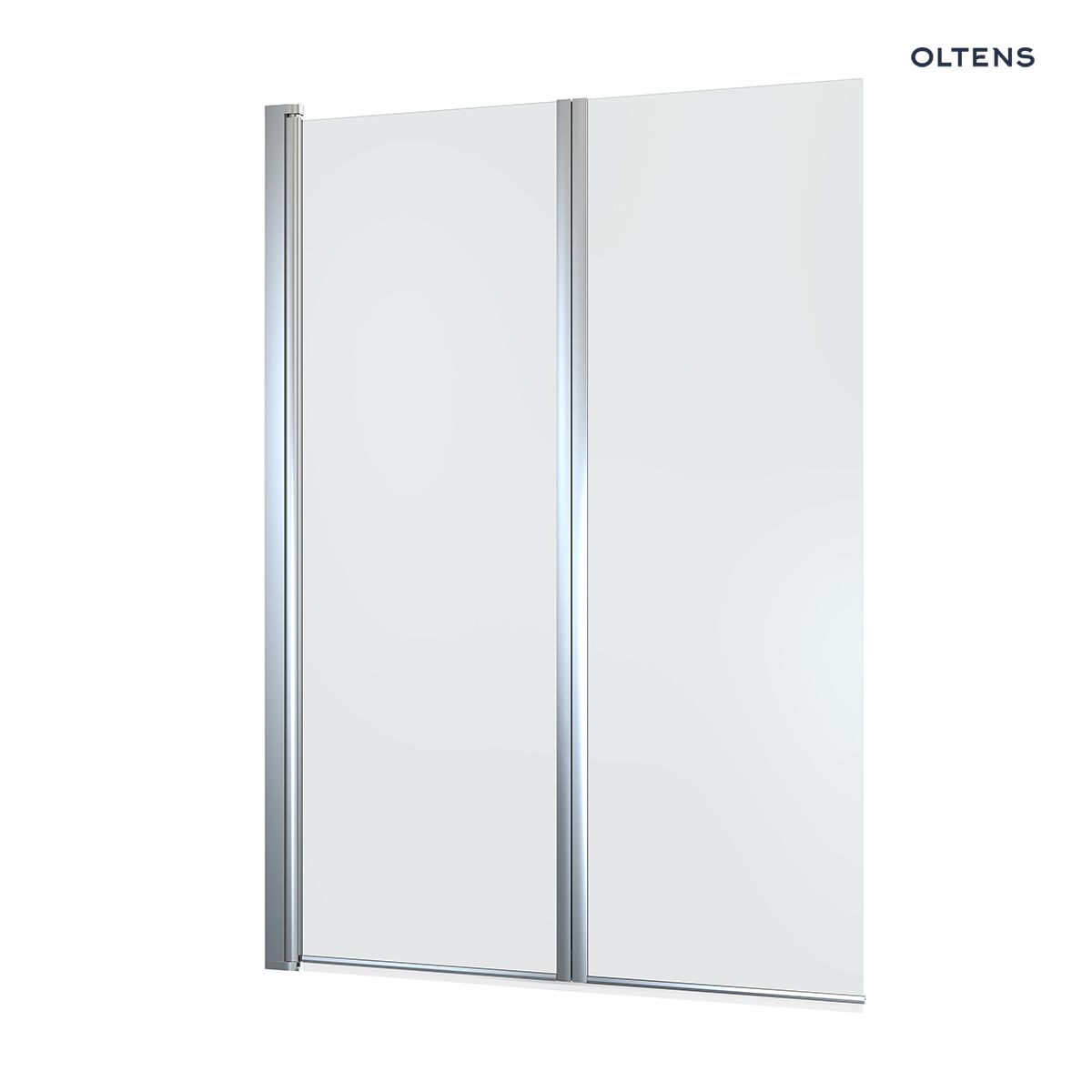 Oltens Fulla parawan nawannowy 2-częściowy 98x140 cm chrom/szkło przezroczyste