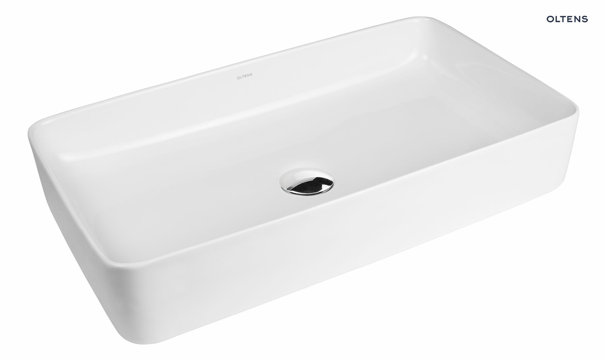 Oltens Solberg umywalka 62x41,5 cm nablatowa prostokątna z powłoką SmartClean biała