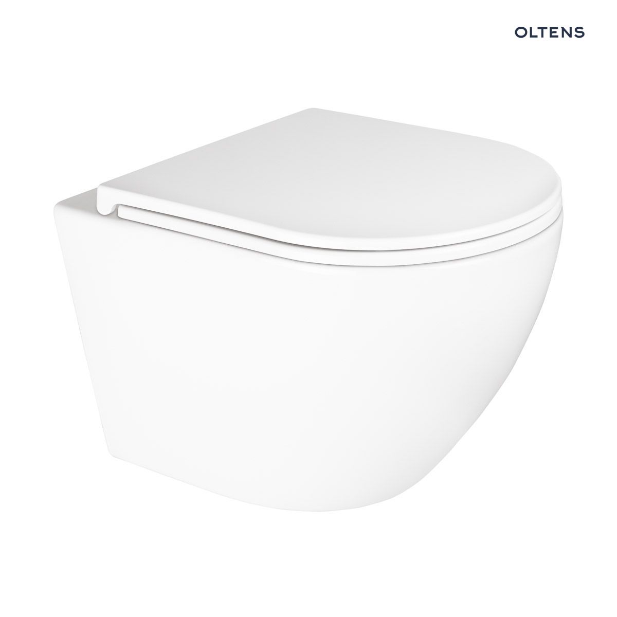 Zestaw Oltens Hamnes Kort miska WC wisząca PureRim z deską wolnoopadającą biały