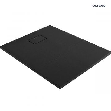 Oltens Bergytan brodzik 100x80 cm prostokątny RockSurface czarny mat