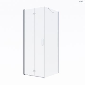 Oltens Trana kabina prysznicowa 80x80 cm kwadratowa drzwi ze ścianką chrom/szkło przezroczyste