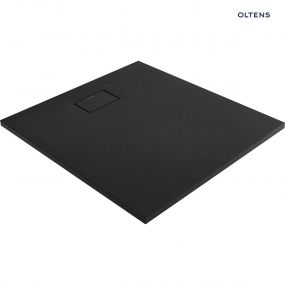 Oltens Bergytan brodzik 100x90 cm prostokątny RockSurface czarny mat