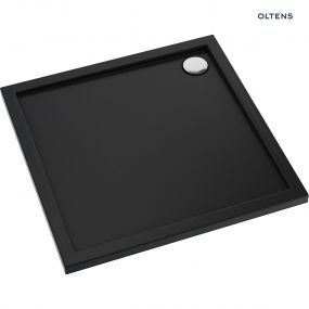Oltens Superior brodzik 90x90 cm kwadratowy akrylowy czarny mat
