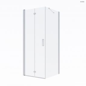 Oltens Trana kabina prysznicowa 80x80 cm kwadratowa drzwi ze ścianką chrom/szkło przezroczyste