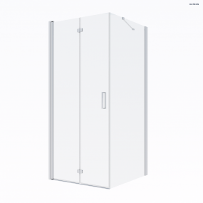 Oltens Trana kabina prysznicowa 90x90 cm kwadratowa drzwi ze ścianką chrom/ szkło przezroczyste