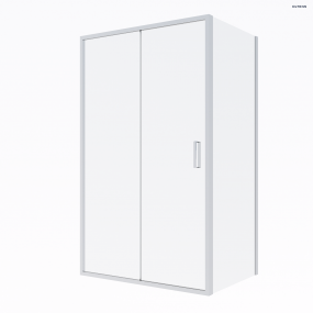 Oltens Fulla kabina prysznicowa 130x80 cm prostokątna drzwi ze ścianką chrom/szkło przezroczyste