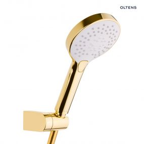 Oltens Driva EasyClick Gide zestaw prysznicowy złoty połysk/biały