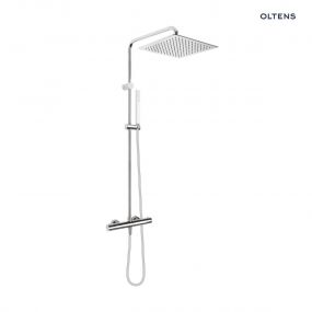 Oltens Boran (S) zestaw prysznicowy termostatyczny z deszczownicą kwadratową chrom