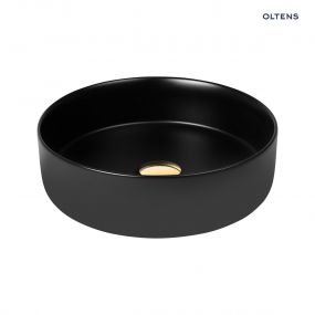 Oltens Lagde umywalka 35,5 cm nablatowa okrągła czarny mat