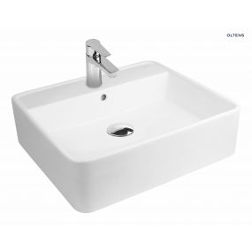 Oltens Duve umywalka 50,5x46 cm nablatowa prostokątna SmartClean biała