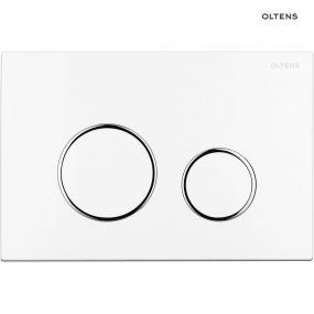 Oltens Lule przycisk spłukujący do WC biały/chrom/biały