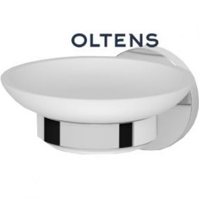 Oltens Gulfoss mydelniczka z uchwytem biała ceramika/chrom