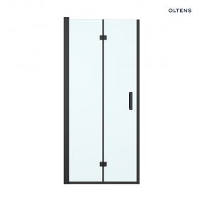 Oltens Hallan drzwi prysznicowe 90 cm czarny mat/szkło przezroczyste