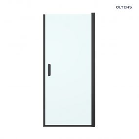 Oltens Rinnan drzwi prysznicowe 80 cm wnękowe czarny mat/szkło przezroczyste