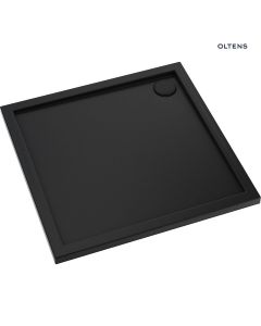 Oltens Superior brodzik 80x80 cm kwadratowy akrylowy czarny mat