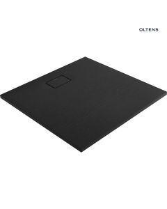 Oltens Bergytan brodzik 100x100 cm kwadratowy RockSurface czarny mat