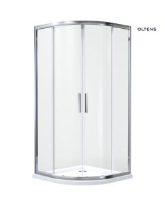 Oltens Vorma kabina prysznicowa 80x80 cm półokrągła chrom/szkło przezroczyste