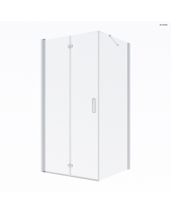 Oltens Trana kabina prysznicowa 100x90 cm prostokątna drzwi ze ścianką chrom/szkło przezroczyste