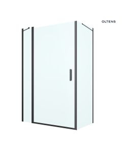 Oltens Verdal kabina prysznicowa 120x80 cm prostokątna drzwi ze ścianką czarny mat/szkło przezroczyste