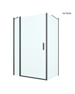 Oltens Verdal kabina prysznicowa 120x90 cm protokątna drzwi ze ścianką czarny mat/szkło przezroczyste