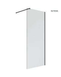 Oltens Bo ścianka prysznicowa Walk-In 120 cm czarny mat/szkło przezroczyste