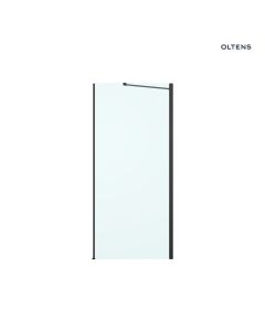 Oltens Hallan ścianka prysznicowa 90 cm boczna do drzwi czarny mat/szkło przezroczyste