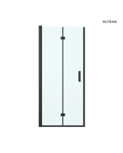 Oltens Hallan drzwi prysznicowe 80 cm czarny mat/szkło przezroczyste