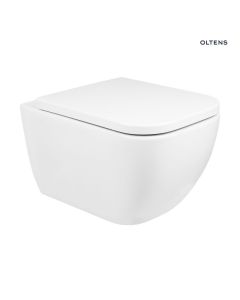 Zestaw Oltens Vernal miska WC wisząca PureRim z powłoką SmartClean z deską wolnoopadającą Slim