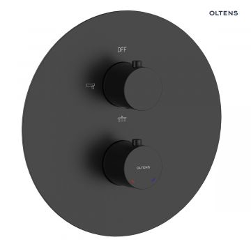 Oltens Katla bateria wannowo-prysznicowa termostatyczna podtynkowa czarny mat