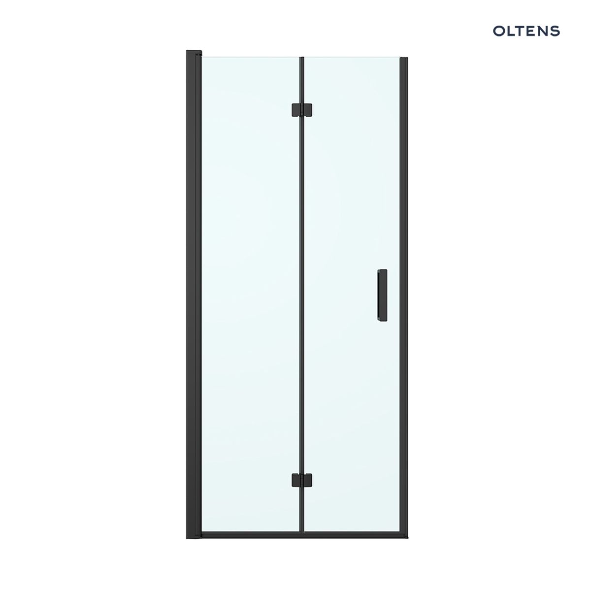Oltens Hallan drzwi prysznicowe 100 cm czarny mat/szkło przezroczyste