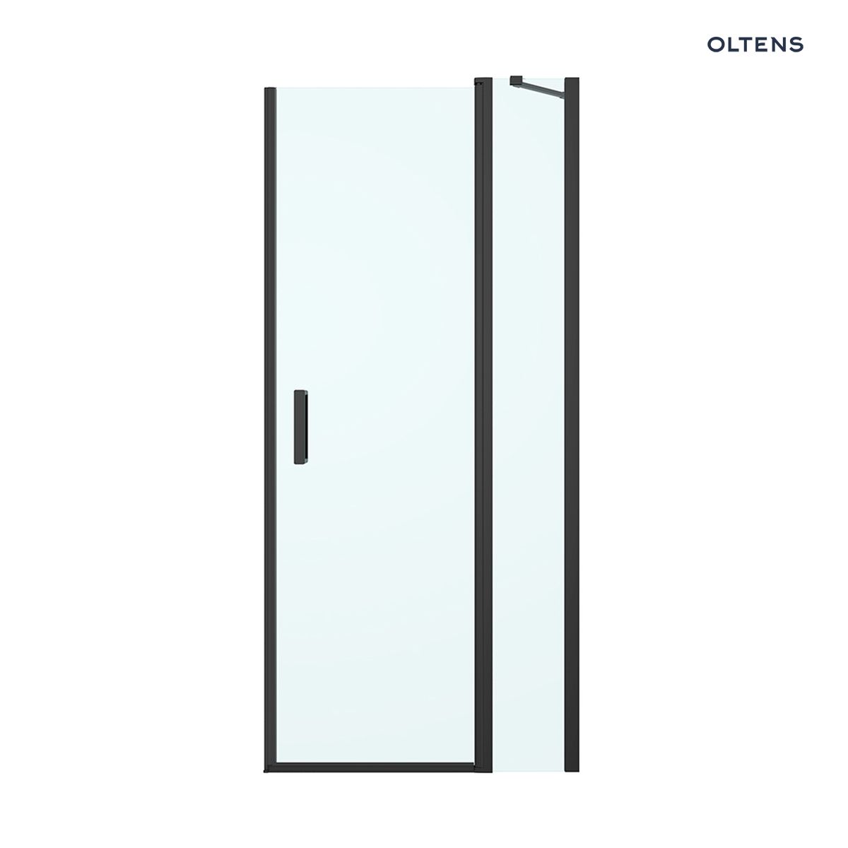 Oltens Verdal drzwi prysznicowe 80 cm czarny mat/szkło przezroczyste